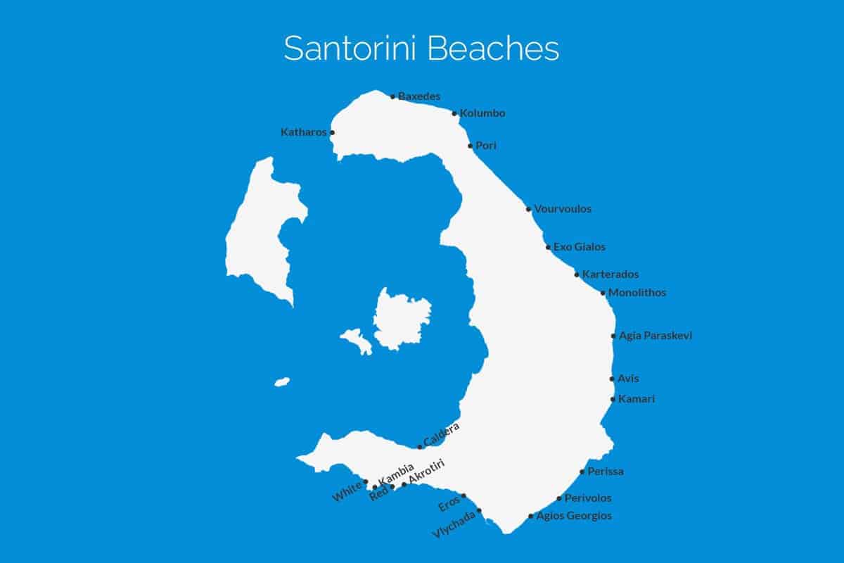 Resultado de imagen de santorini map red beach