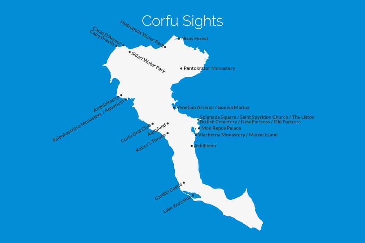 Corfu Sights Map