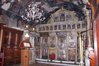 Inside Pantokrator Church Corfu