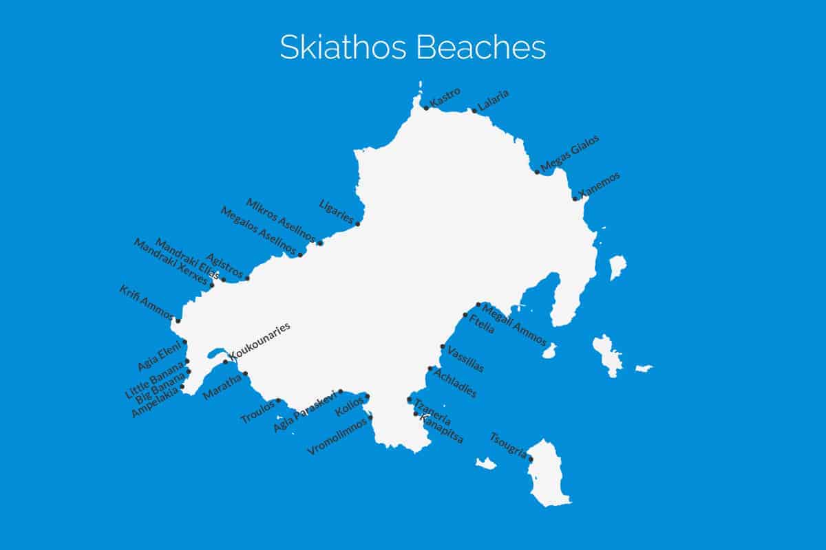 Skiathos Beach Map