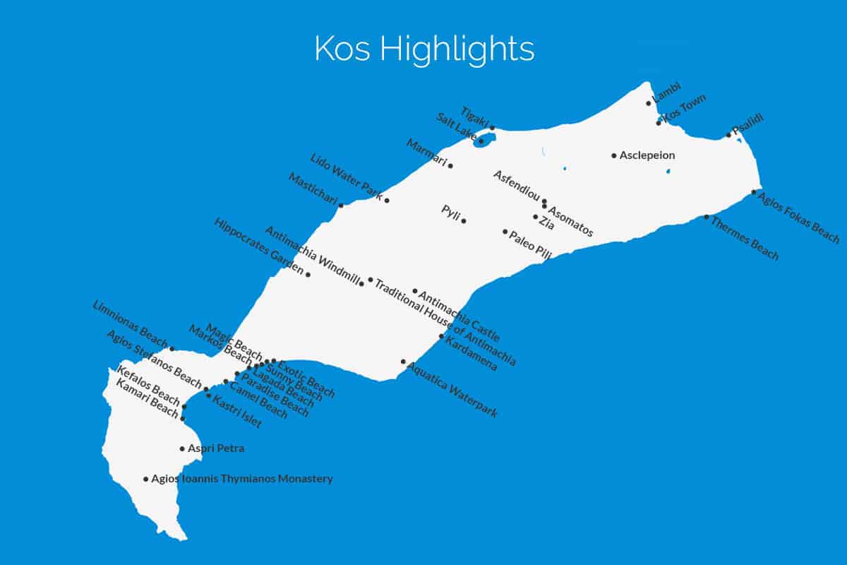 Kos Highlights Map