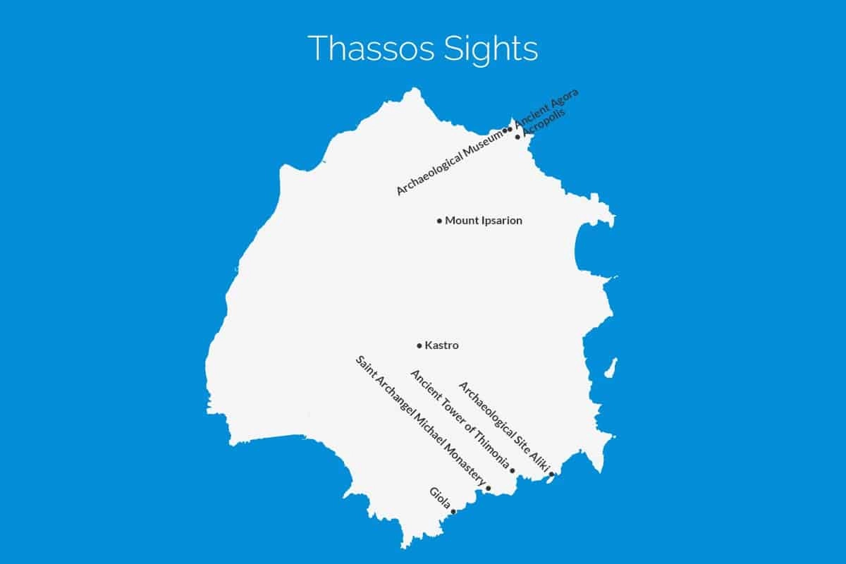 Thassos Sights Map