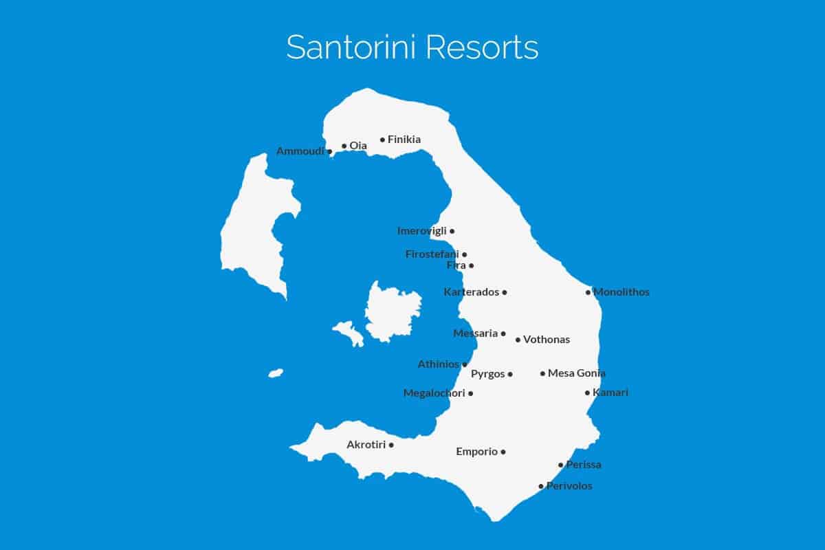 Santorini Resorts Map